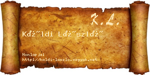 Káldi László névjegykártya
