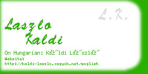 laszlo kaldi business card